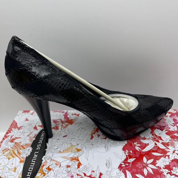 Chinese Laundry Ready Patchwork Heels Black 5.5 6 6.5 7 7.7 8 8.5 9 10 - Picture 2 of 9